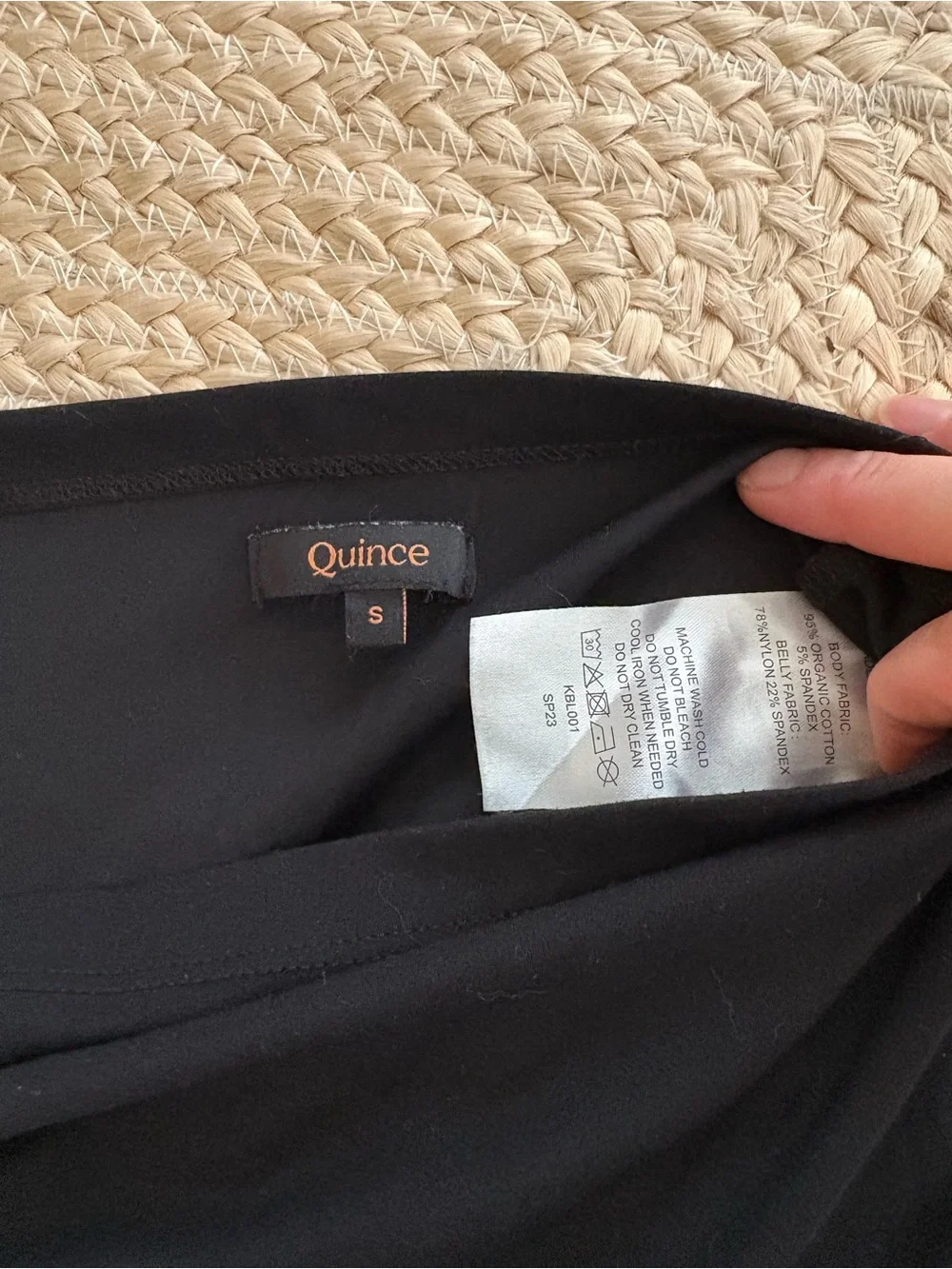 Quince Organic Cotton Black Maternity Everyday Leggings